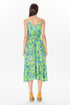 Floral Patterned V-Neck Midi Dress With Pockets